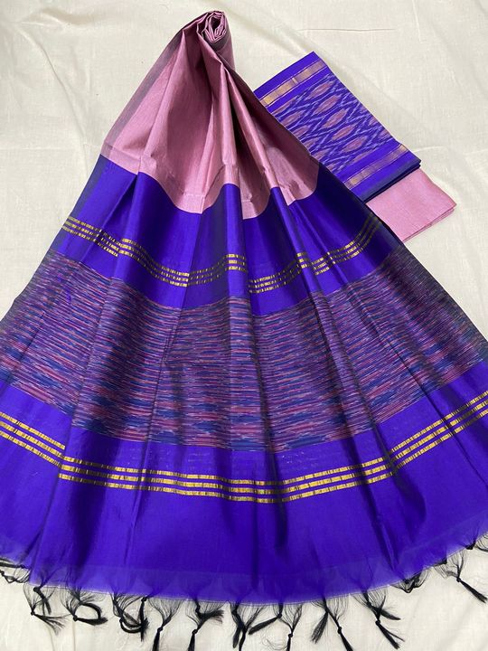 Ikkat semi silk dress materials uploaded by Sunitha creations on 7/8/2022
