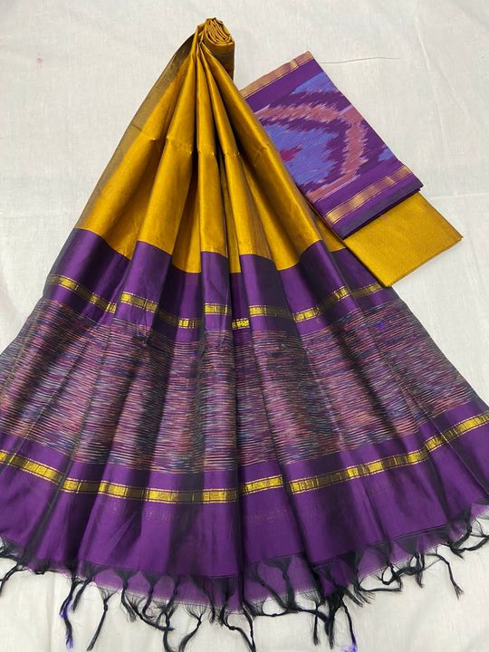Ikkat semi silk dress materials uploaded by Sunitha creations on 7/8/2022
