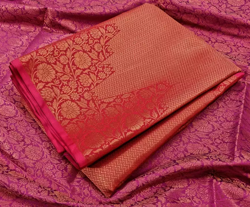 Product image of Banarasi semi silkcopper zari bridal, price: Rs. 1199, ID: banarasi-semi-silkcopper-zari-bridal-ce917624