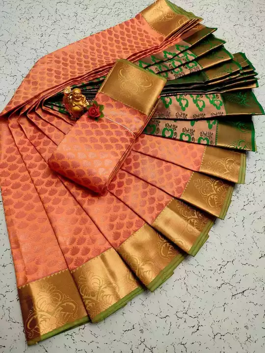 *Bridal silk material (type of pure silk)* *Kanchipuram Semi silk Type* *Real 3D Embosed Body* * uploaded by SN creations on 7/9/2022