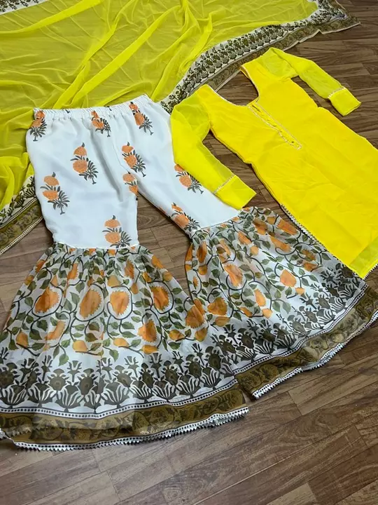 Gorgette Plazo  uploaded by Ganesh Fashion on 7/9/2022