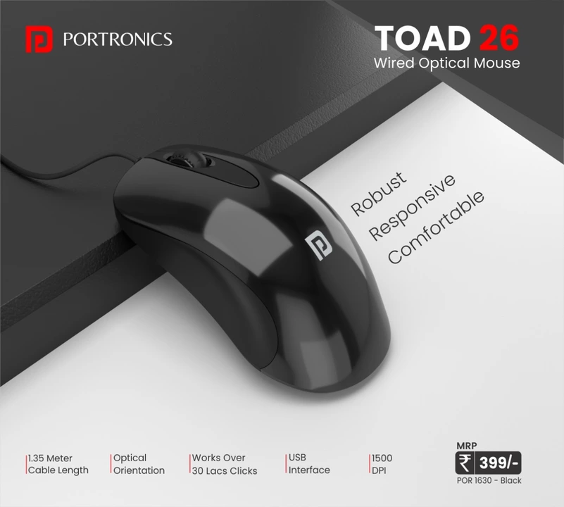 Portronics Toad 26 Wired Mouse uploaded by Subh Sandesh Infotech Pvt Ltd on 7/9/2022