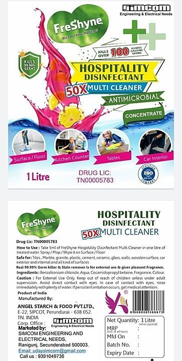 Simcom Hospitality Disinfectant Multi cleaner For Fogging And Cleaning . Antimic uploaded by Simcom Engineering&Electrical Needs on 11/9/2020