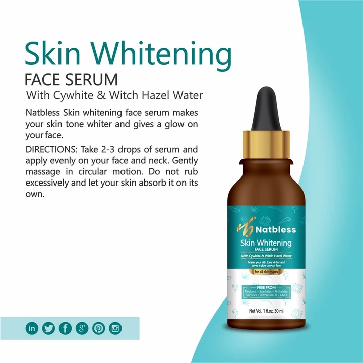 Natbless skin whitening face serum with cywhite and witch hazel water uploaded by Alka enterprises on 7/9/2022