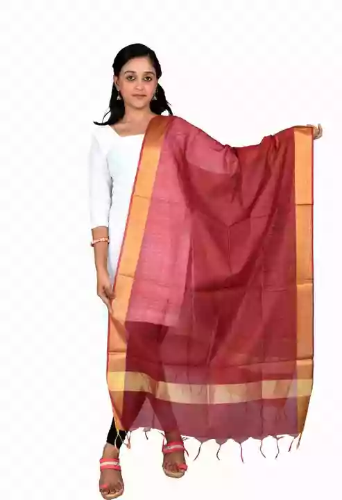Product image with ID: maroon-color-art-silk-dupatta-with-zari-border-3b9b035d