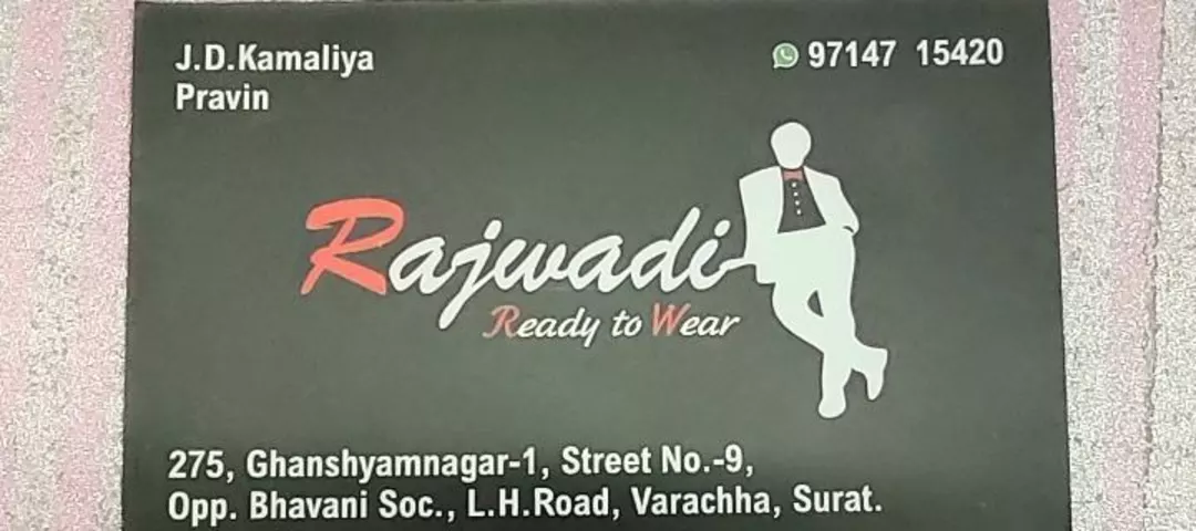 Visiting card store images of Rajwadi Ready to Wear