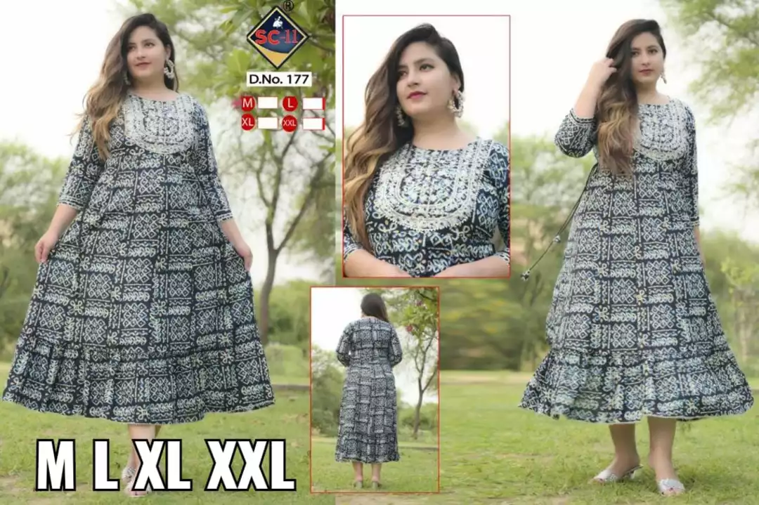 Long fancy designer gown with beautiful embroidery work and print uploaded by S-12 CREATION on 7/10/2022