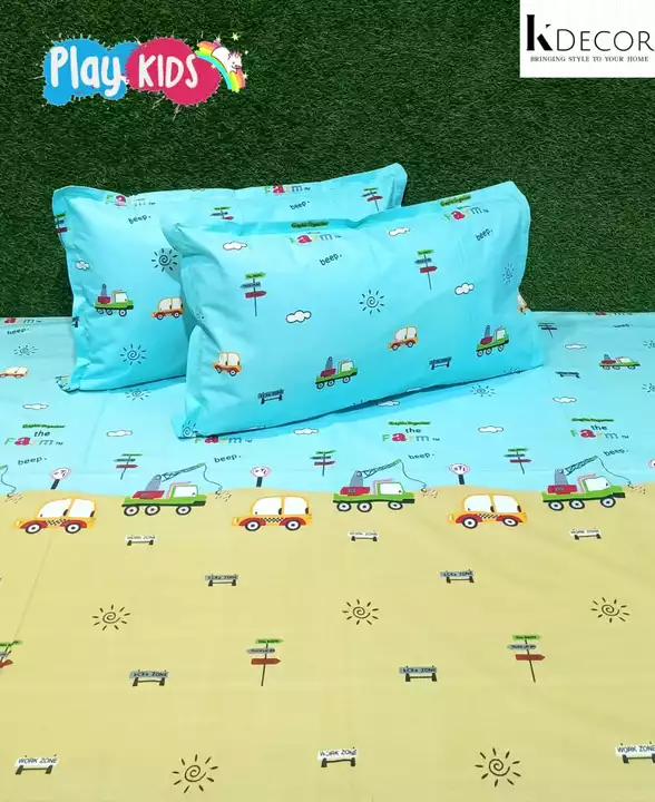 *Play Kids🐯*
*Premium Quality Pure Cotton Kids Print Bedsheet Set*
Fabric: 100% Cotton
Size: 90x100 uploaded by SIMMI INTERNATIONAL on 7/10/2022
