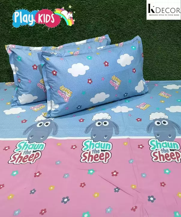 *Play Kids🐯*
*Premium Quality Pure Cotton Kids Print Bedsheet Set*
Fabric: 100% Cotton
Size: 90x100 uploaded by SIMMI INTERNATIONAL on 7/10/2022