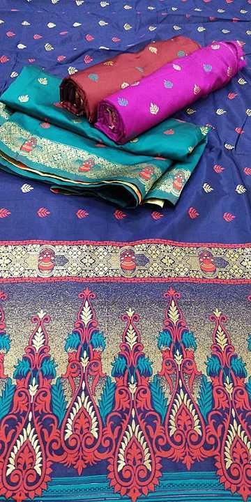 ASSAM SILK EMBROIDERED SAREE WITH BANGLORY SILK BLOUSE PIESE uploaded by Devmi fashion on 11/10/2020