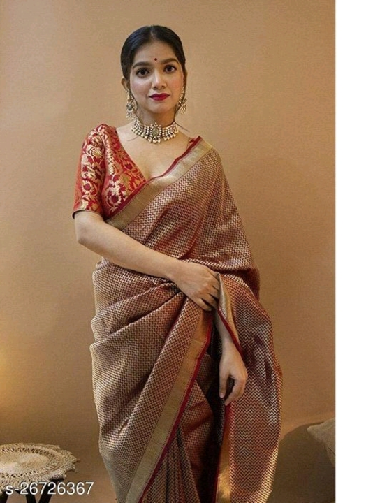 Beautiful Kanjeevaram Designer Saree with Blouse Piece for Women uploaded by business on 7/10/2022