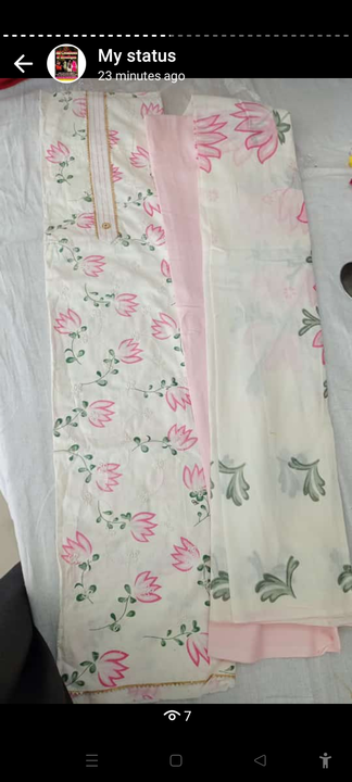 Pure cotton suit with namazi malmal duppatta 2,5meter uploaded by business on 7/10/2022