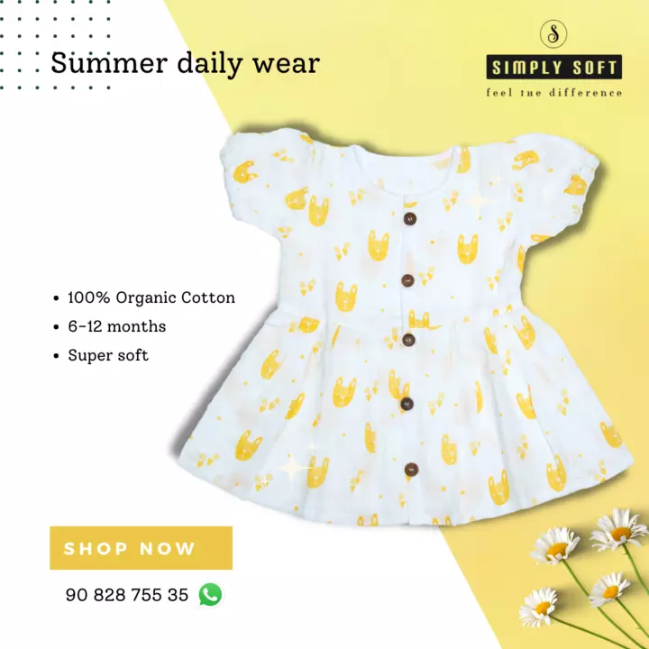 Organic cotton baby frock 6-12 months uploaded by Simply Soft on 7/11/2022