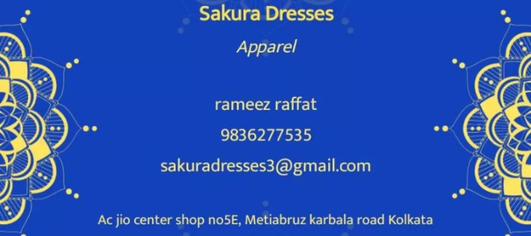 Visiting card store images of Sakura dresses