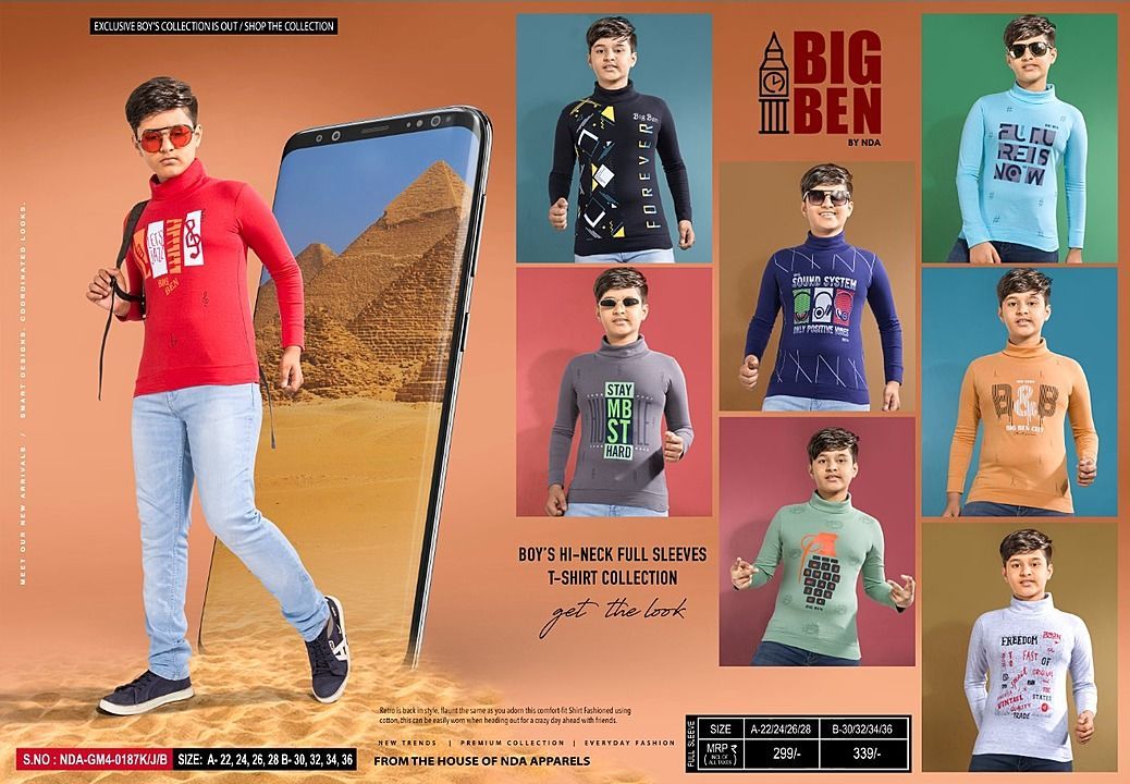 *Big Ben Polo Neck F/S Tshirt*
16pcs set
Size : 22 to 36
*Price: ₹175/- each* uploaded by business on 11/10/2020
