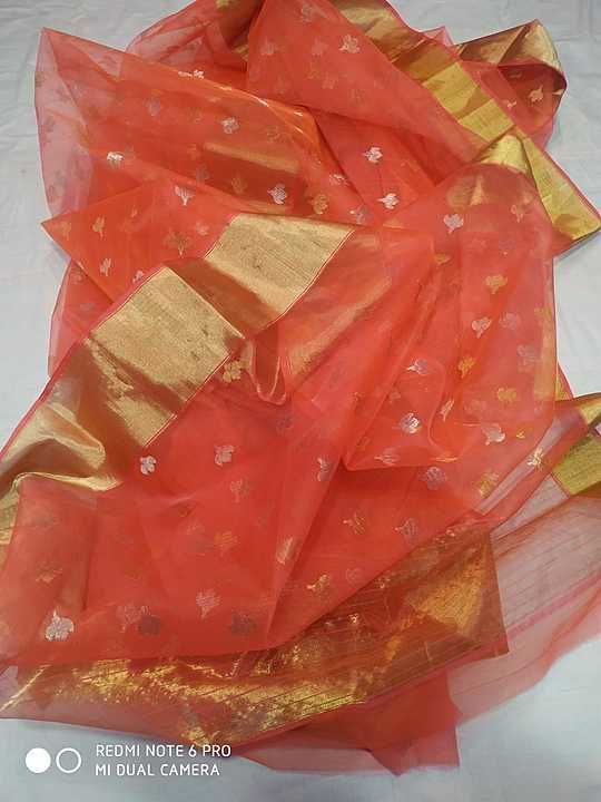 Post image Chanderi saree pure kataan silk full handloom and handwork with blouse length 6.5 MTR. Please contact my what's app no. 9098153165 more collection and other details