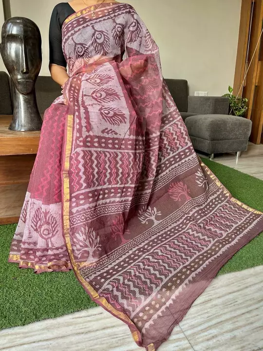 Exclusive Hand Block Printed Kota doriya saree with blouse  uploaded by Rahul Online Deal on 7/11/2022