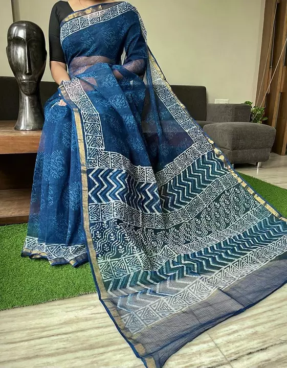 Exclusive Hand Block Printed Kota doriya saree with blouse uploaded by Rahul Online Deal on 7/11/2022