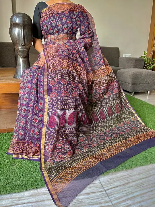 Exclusive Hand Block Printed Kota doriya saree with blouse  uploaded by Rahul Online Deal on 7/11/2022