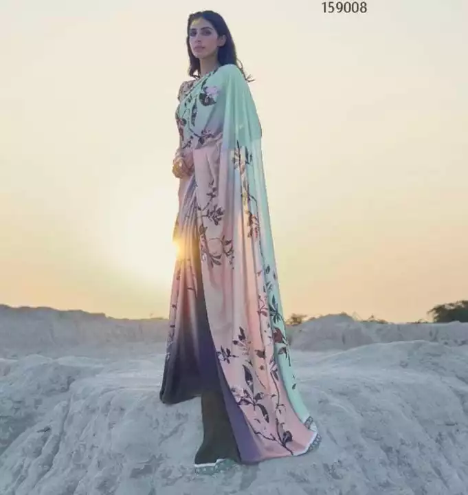 Digital print sarees uploaded by Amoolya Creation on 7/11/2022