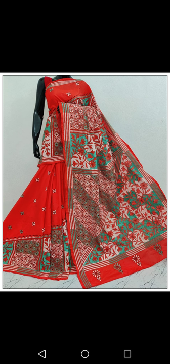Post image *These are art silk  reverse kantha stitched sarees on art silk with bp*