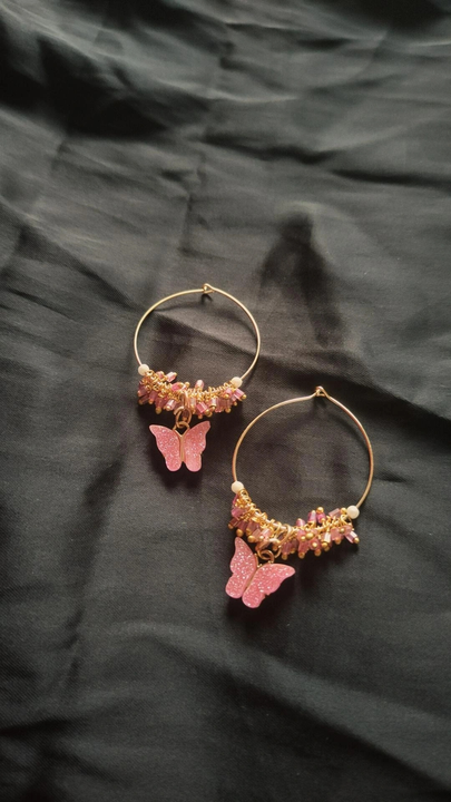 Butterfly Hoop Earrings with loreal  uploaded by Spirited Style Finds on 7/12/2022