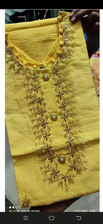 Silk handwork kurti in 44 size uploaded by Mannat on 7/12/2022