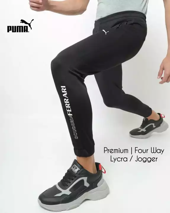 Puma Ferrari
Premium Track pants
4wy Lycra fabrics uploaded by Gentlemen's Wholesaler and trader on 7/12/2022