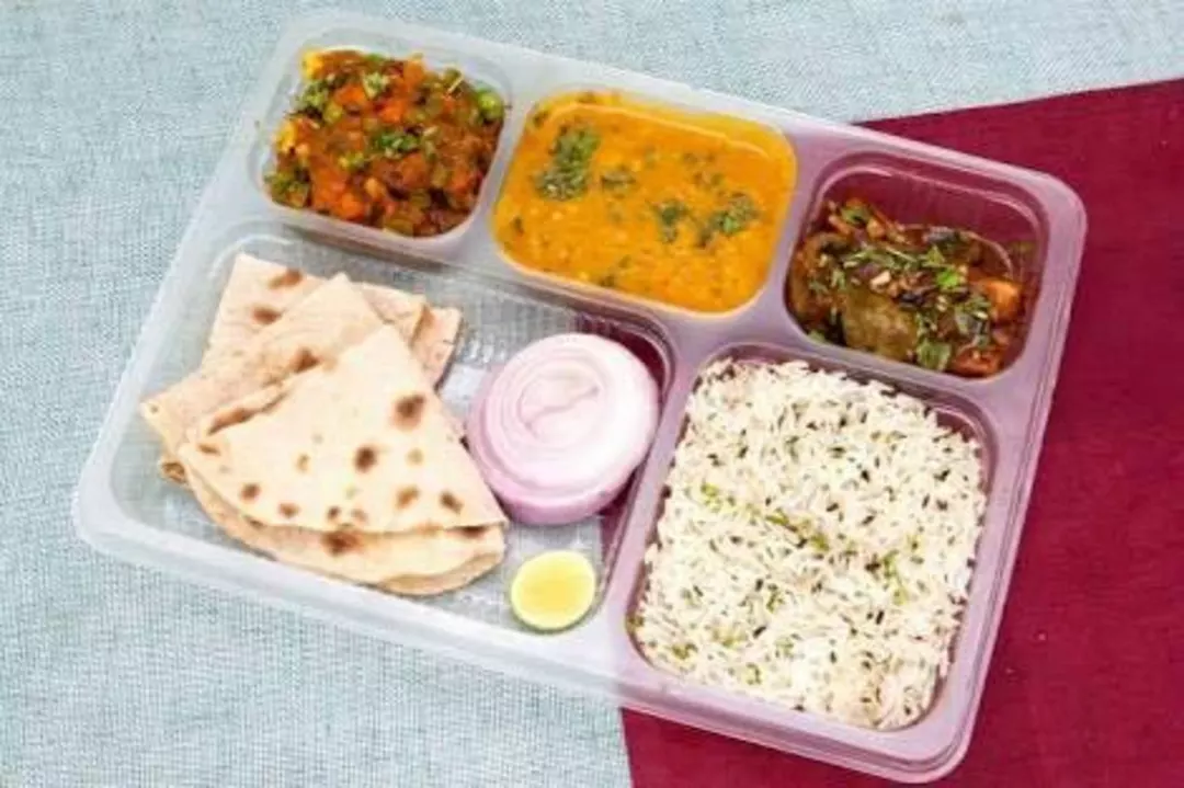 Post image Pure veg thali. Tiffin services available in Rohini Budh vihar Rs:130/- only