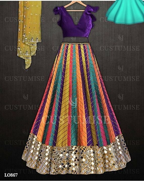 *LOWVINA HUBS TAFETTA SILK WITH 4.5 MTR FLAIR READY MADE CHOLI*

*❤PRESENTING NEW DESIGNER LAHANGA C uploaded by business on 11/11/2020