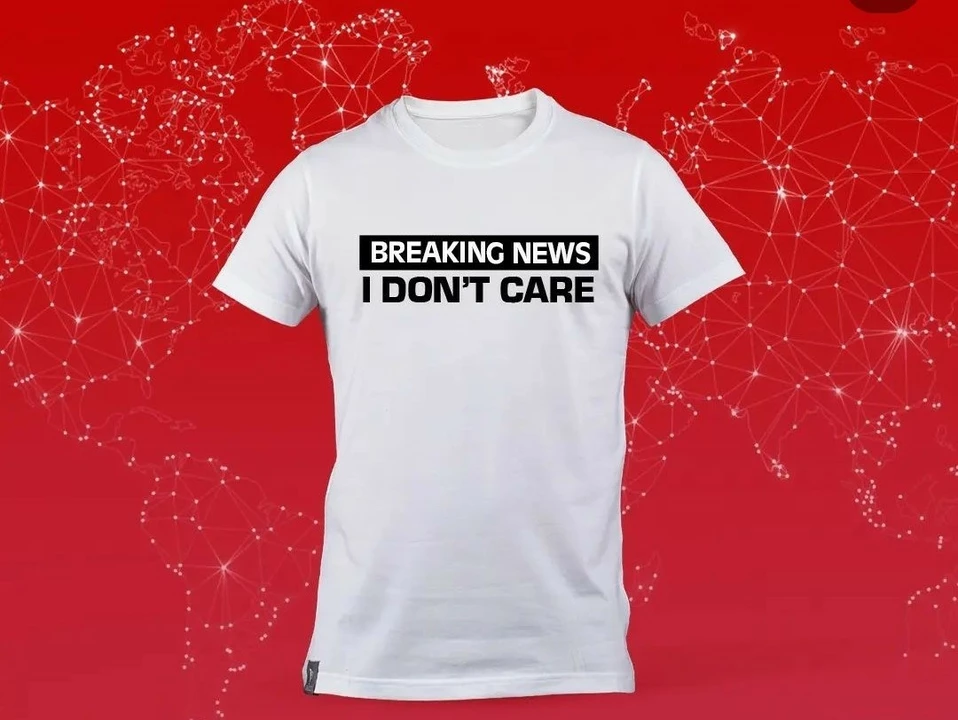 Breaking News typography printed t shirt uploaded by Crown 81 on 7/12/2022