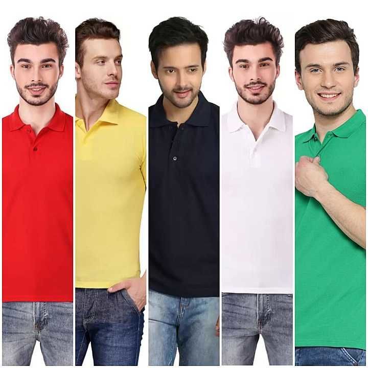 HoneyComb Polo Neck Plain Tshirts uploaded by business on 11/11/2020