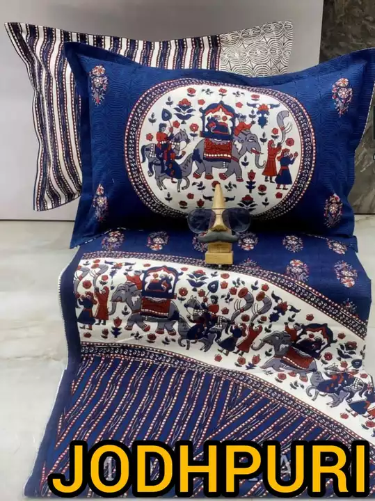 Product image of Jodhpuri pure cotton premium bedsheet , price: Rs. 675, ID: jodhpuri-pure-cotton-premium-bedsheet-2390e001