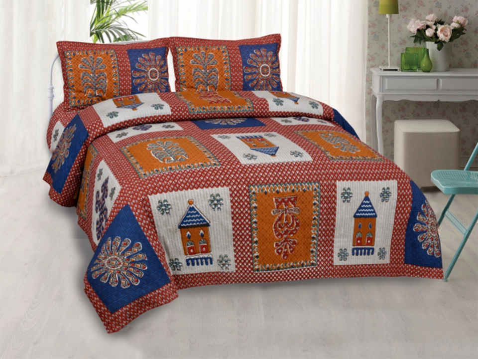 Product image of Jodhpuri pure cotton premium bedsheet , price: Rs. 675, ID: jodhpuri-pure-cotton-premium-bedsheet-2e776036