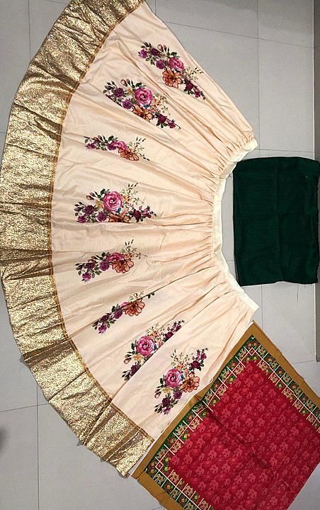 *DESIGNERS WEAR PTINTED AND EMBROIDERY LEHENGA CHOLI uploaded by business on 11/11/2020