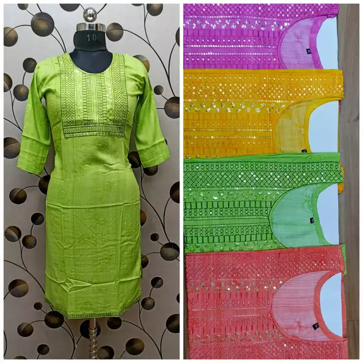 Sequence embroidery sidecut kurti  uploaded by Khushi creation on 7/13/2022