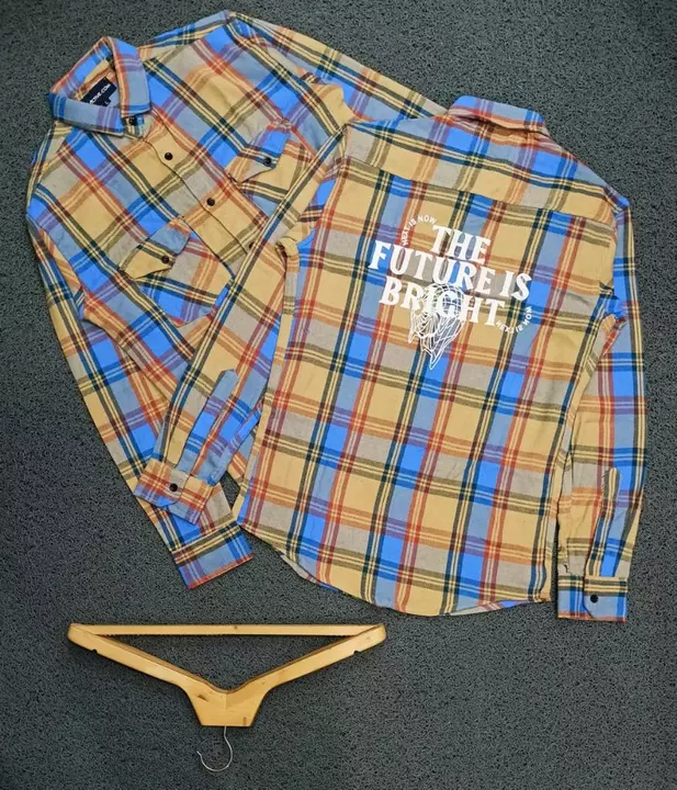 Twill brass check shirt dobble pocket back print, tranding shirt for men uploaded by Active.com on 7/13/2022