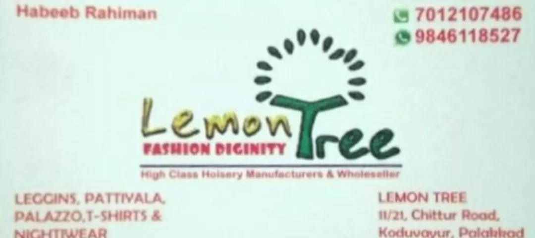 Visiting card store images of Lemontreegarments 