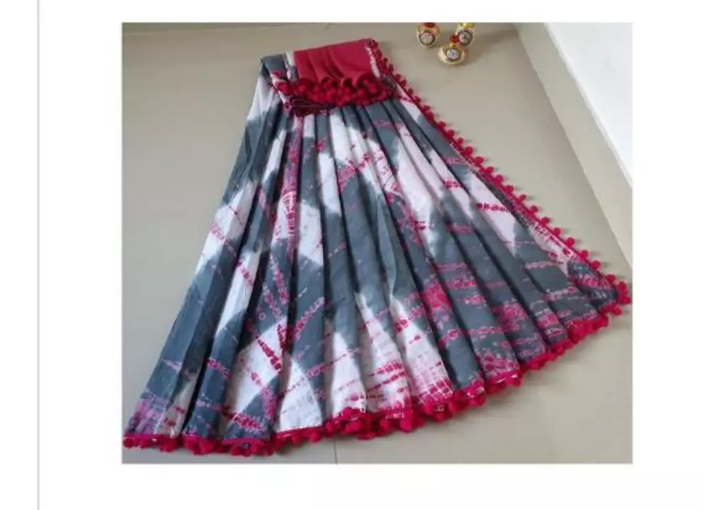 Cotton pompom saree uploaded by business on 7/13/2022