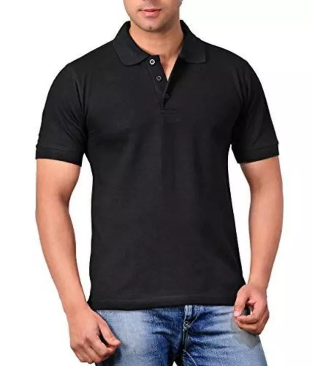 Post image I want 20 pieces of Plain black t- shirt with collar.