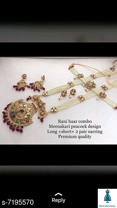 Post image Elite Chic Jewellery Sets

Base Metal: Alloy
Plating: Gold Plated
Stone Type: Artificial Beads
Sizing: Adjustable
Multipack: 1
Dispatch: 2-3 Days
Rs750+20$hip