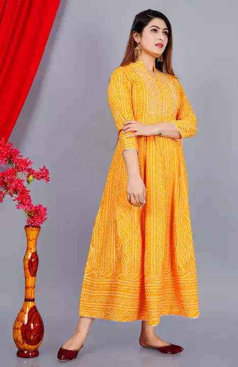 Post image For order whtsapp me on 7738090886
#Bhandhejgown#Fancydress
*BHANDHEJ GOWN* GOWNFabric _RAYON_
Size || M/38 to XXL/44 | 
4 COLOUR PINK RED YELLOW BlueWP Price - *650/- Free Shipping*