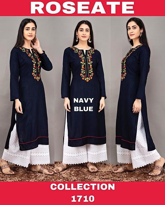 Emb Cotton Kurti With Plazo uploaded by Indian Fashion Trends on 6/20/2020