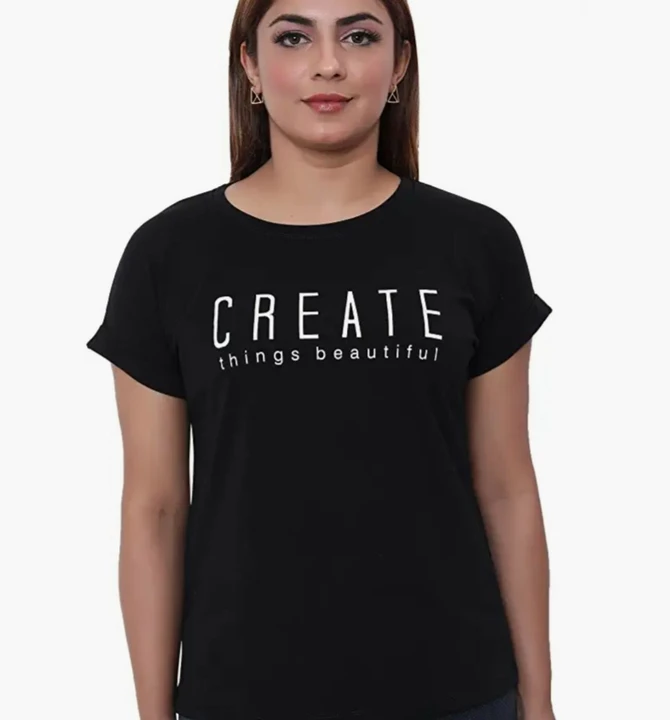 Create typography printed t shirt for woman uploaded by Crown 81 on 7/14/2022