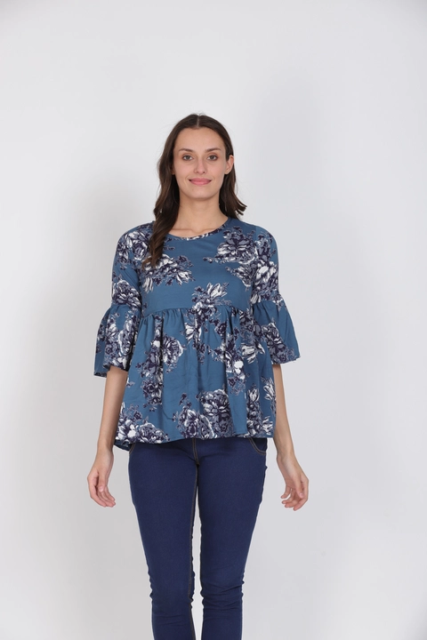 Blue printed top  uploaded by Rathore Fashion House on 7/14/2022