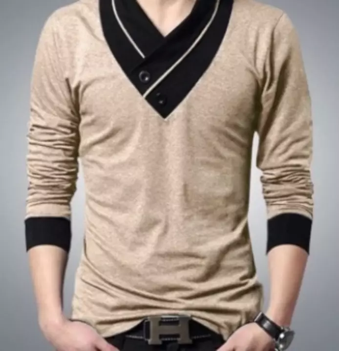 Try This Solid Men Shawl Neck Maroon T-Shirt uploaded by STREET FASHION HUB  on 7/14/2022