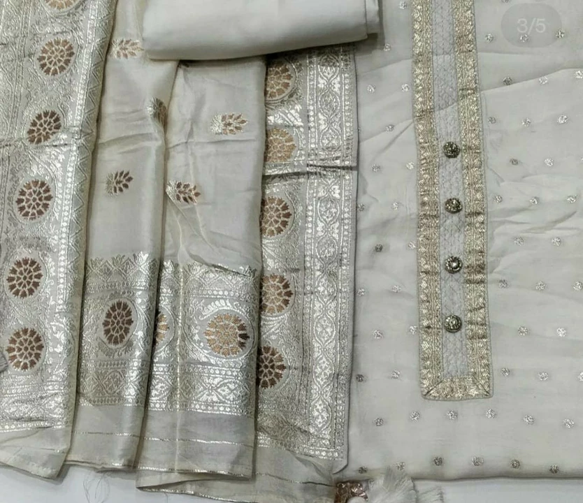 Bnarsi chanderi suit  uploaded by Rk designs on 7/14/2022