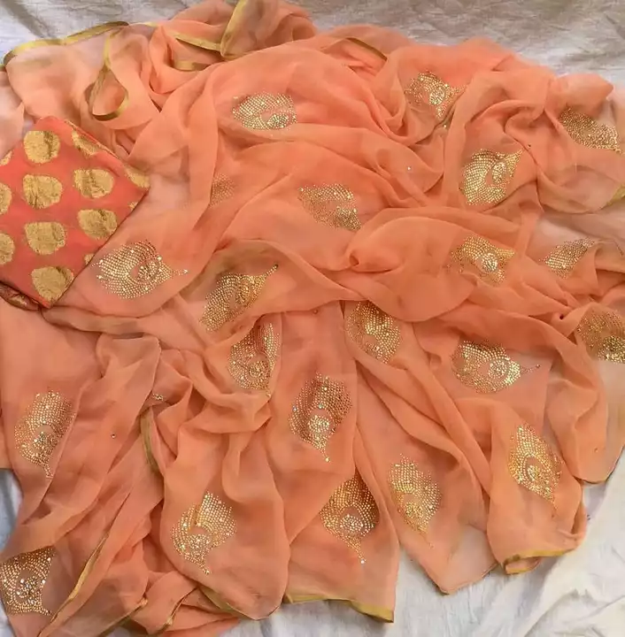 Pure Chiffon Saree uploaded by Shree Shyam Collection on 7/14/2022