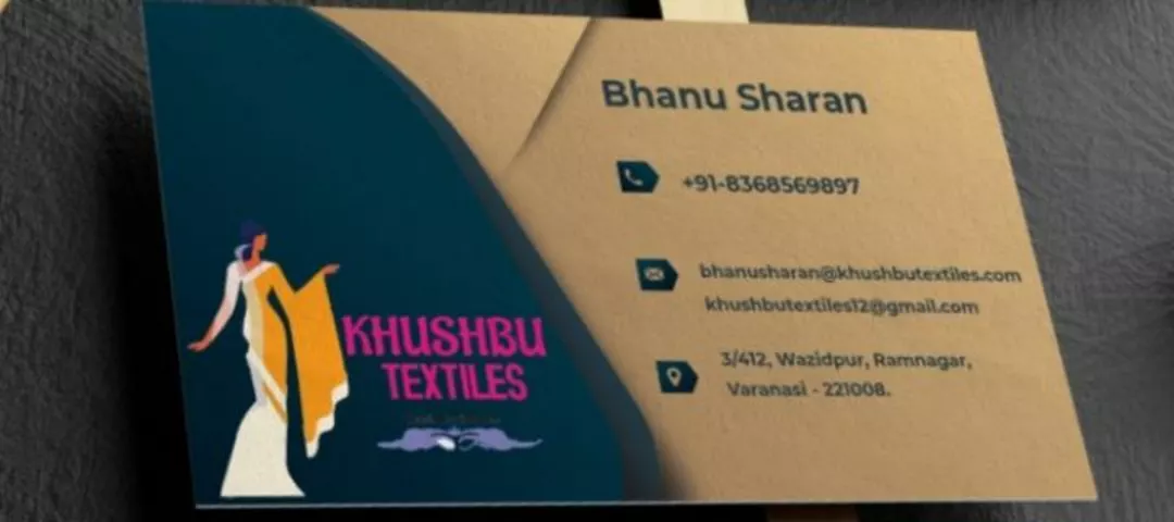 Visiting card store images of Khushbu Textiles