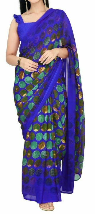 Georgette print saree  uploaded by PUSHPA HANDWORK on 7/14/2022